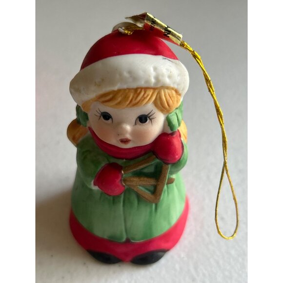 Set Of 3 Vintage Jasco Hand Painted Christmas Caroler Ornaments - Picture 6 of 8